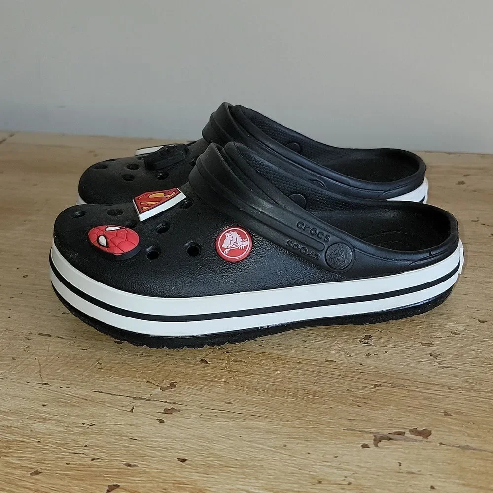 Crocs Crocband Kids Classic Clog Slip On Slides Black Star Wars Size 12